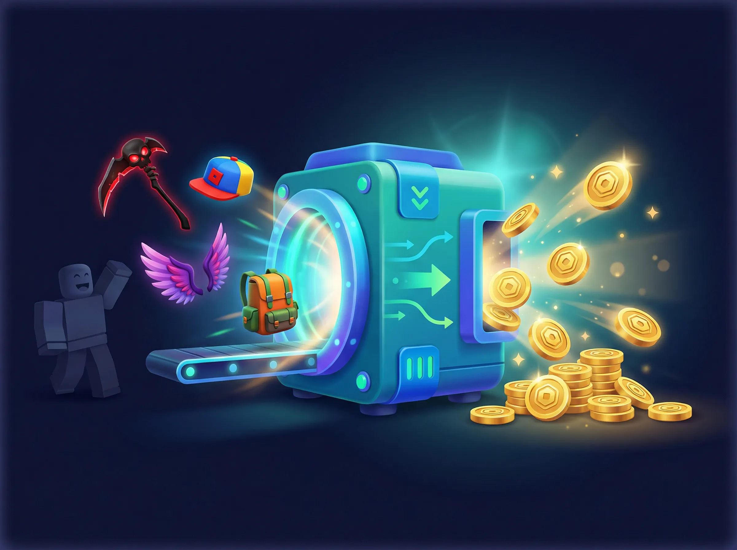 UGC items converting to Robux coins through marketplace sales