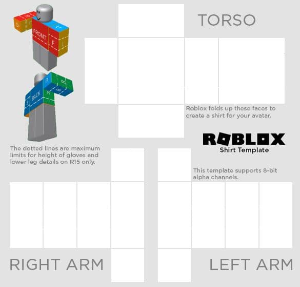 Transparent Roblox shirt template 585x559
